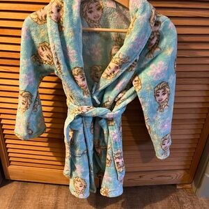 Disney Frozen Kids Robe - Light Blue Elsa Print